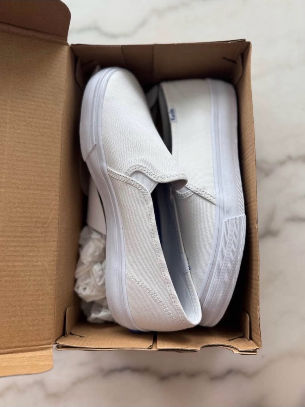 Keds White Classic Slip-On Canvas Sneakers
